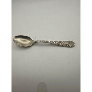 Stieff Sterling Silver Rose Pattern Teaspoon Vintage Repousse Floral Flatware